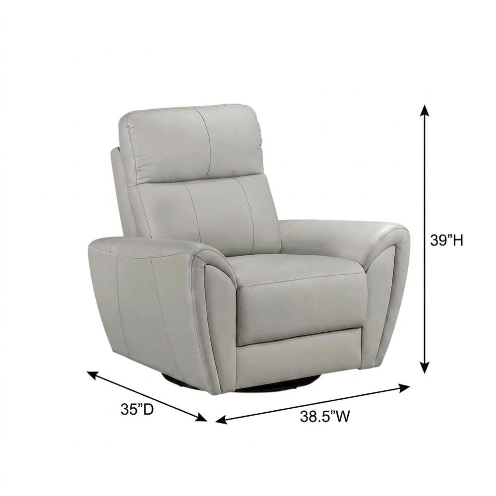 Leather Swivel Glider Recliner Chair for Living Room and Nursery, Gray. Picture 5