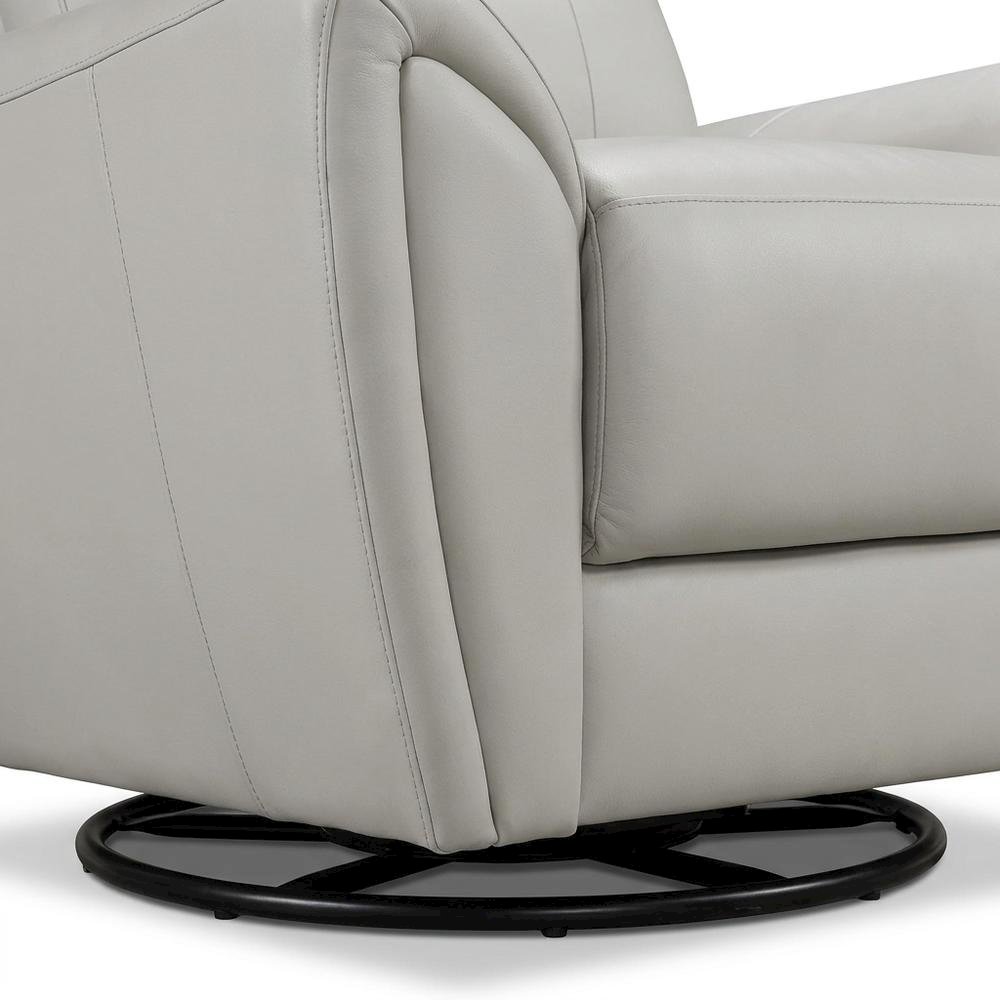 Leather Swivel Glider Recliner Chair for Living Room and Nursery, Gray. Picture 7