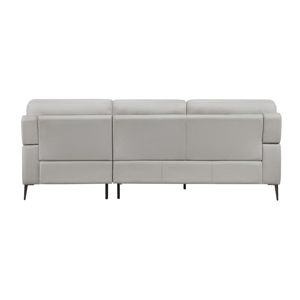 Essex Leather 2-Piece Sectional With Right Chaise In Gray. Picture 3