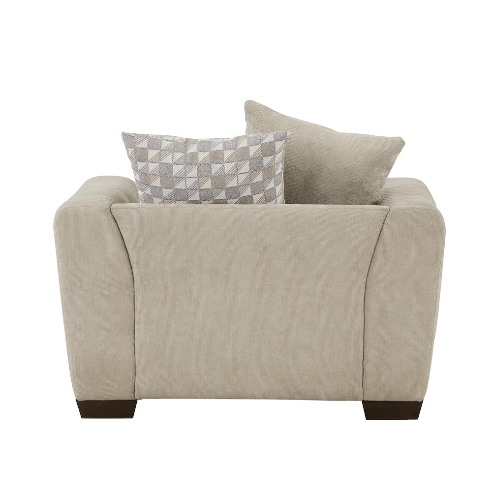 Hume Chenille Arm Chair In Light Brown. Picture 3