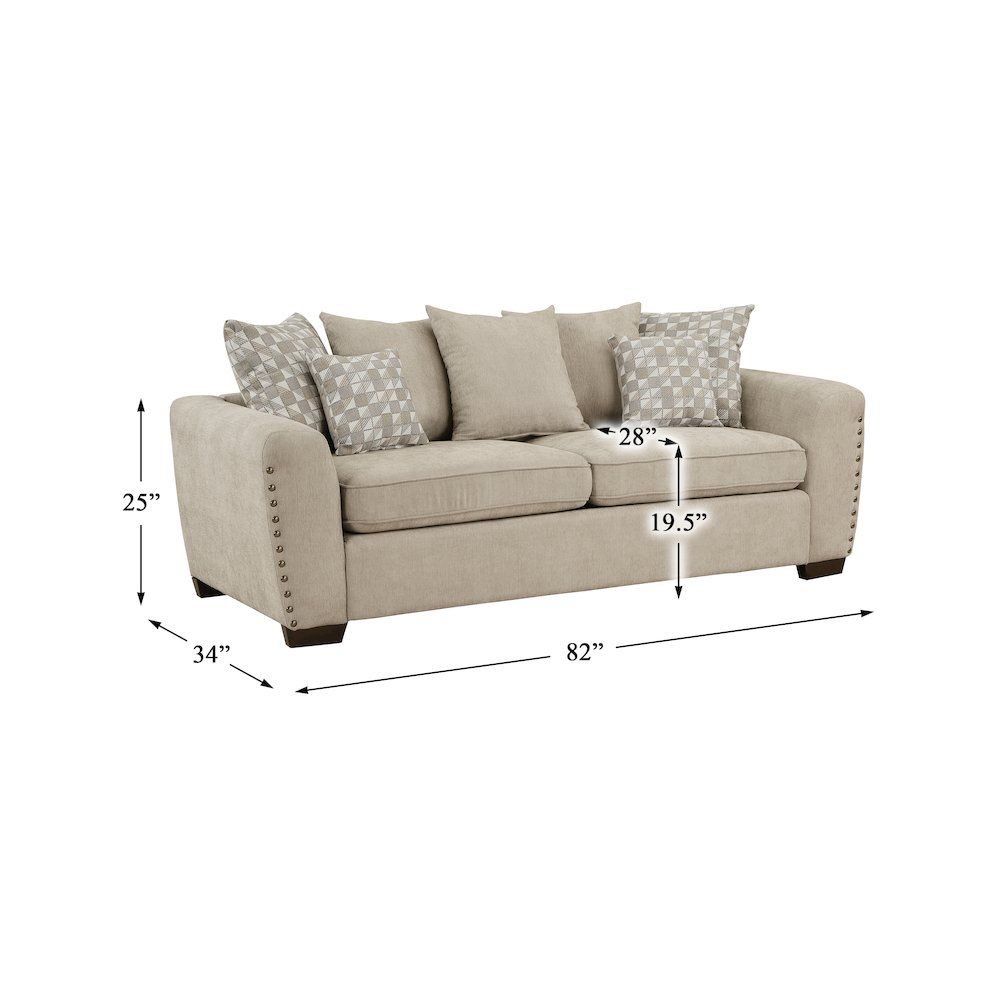 Hume Chenille Sofa In Light Brown. Picture 4