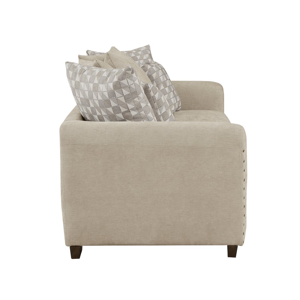 Hume Chenille Sofa In Light Brown. Picture 5