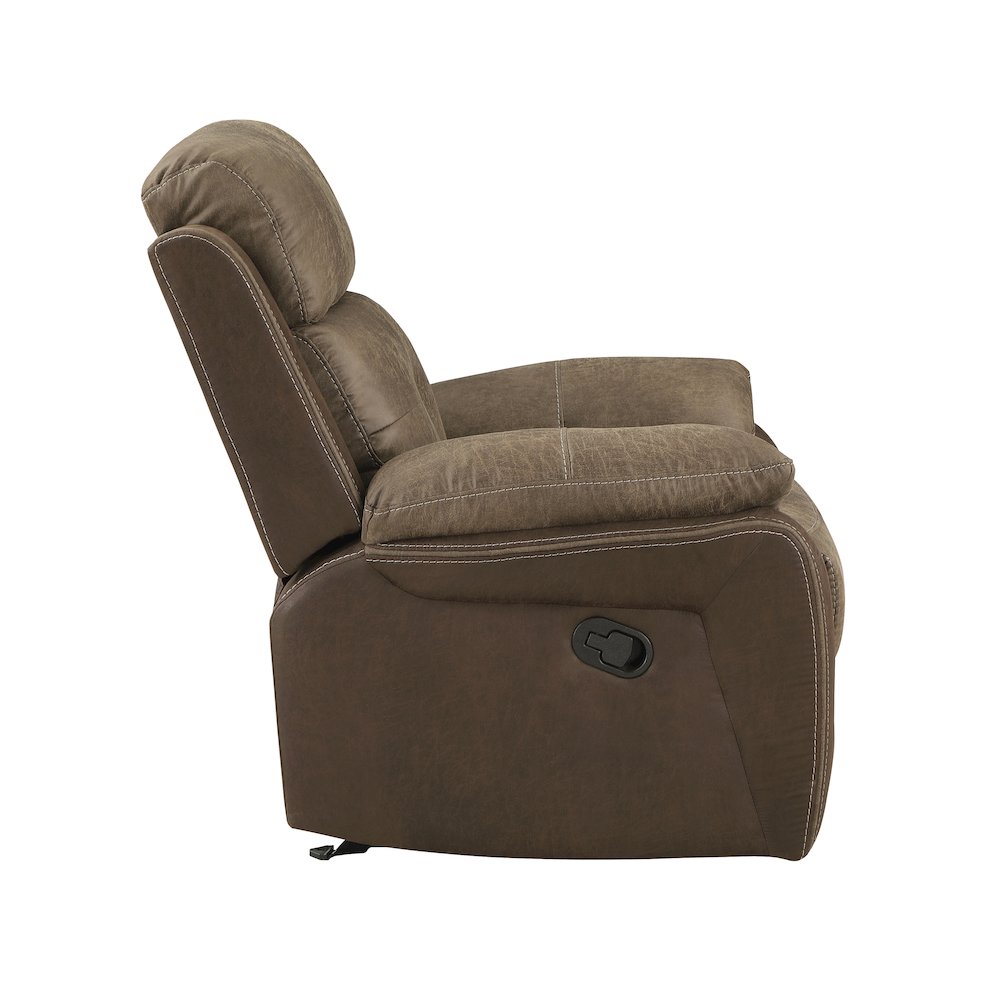 Glendale Microfiber Glider Reclining Chair In Brown. Picture 5