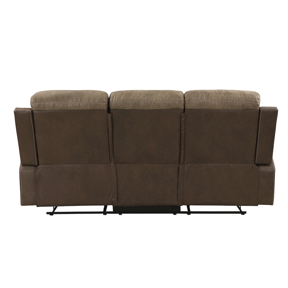 Glendale Microfiber Double Reclining Sofa In Brown. Picture 3