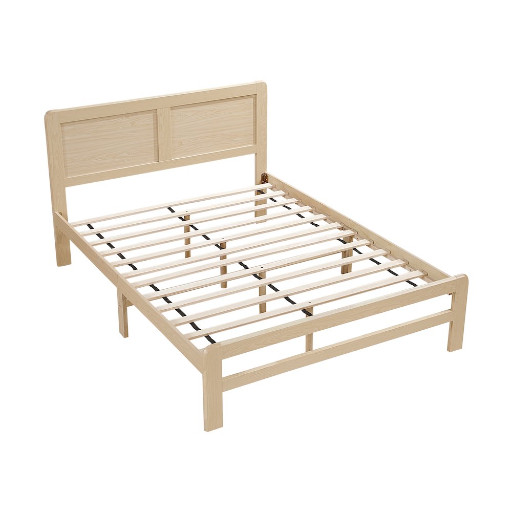 Carter Asian Hardwood Queen Platform Bed in Natural. Picture 4