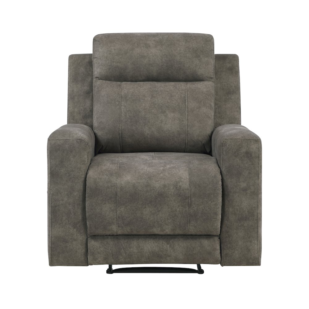 Muncie Microfiber Reclining Chair in Brown. Picture 4