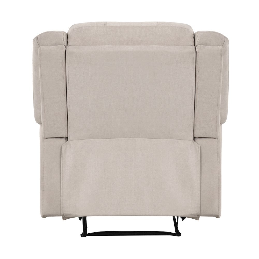 Beige Manual Recliner, Plush Reclining Chair for Living Room Comfort. Picture 5