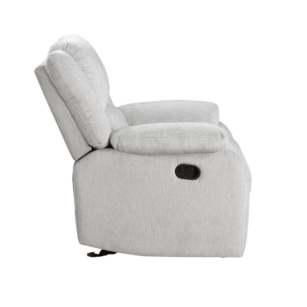 Gray Manual Recliner, Plush Reclining Chair for Living Room Comfort. Picture 2