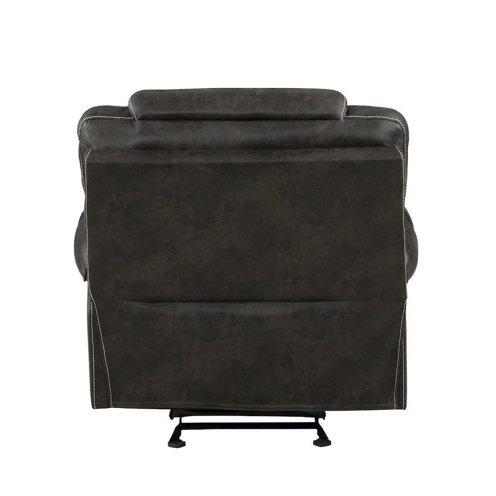 Chocolate Microfiber Manual Glider Recliner Chair with Plush Cushions. Picture 5