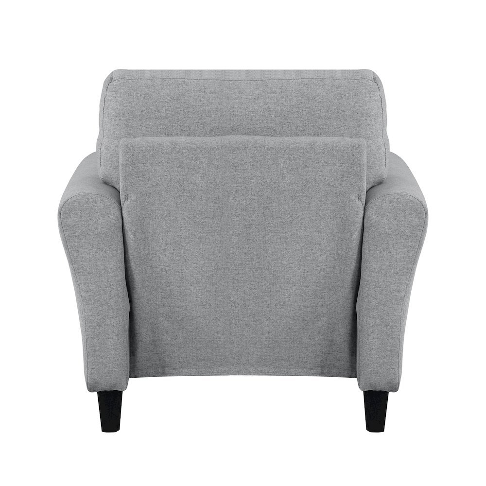 Dark Gray Upholstered Arm Chair, Elegant Accent Chair for Living Room Spaces. Picture 5