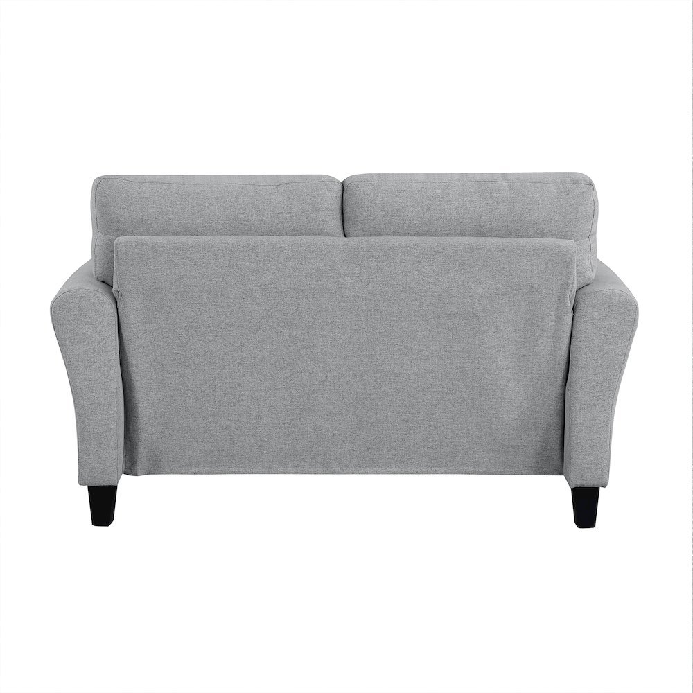 Dark Gray Upholstered Love Seat, Small Loveseat Sofa for Compact Spaces. Picture 5