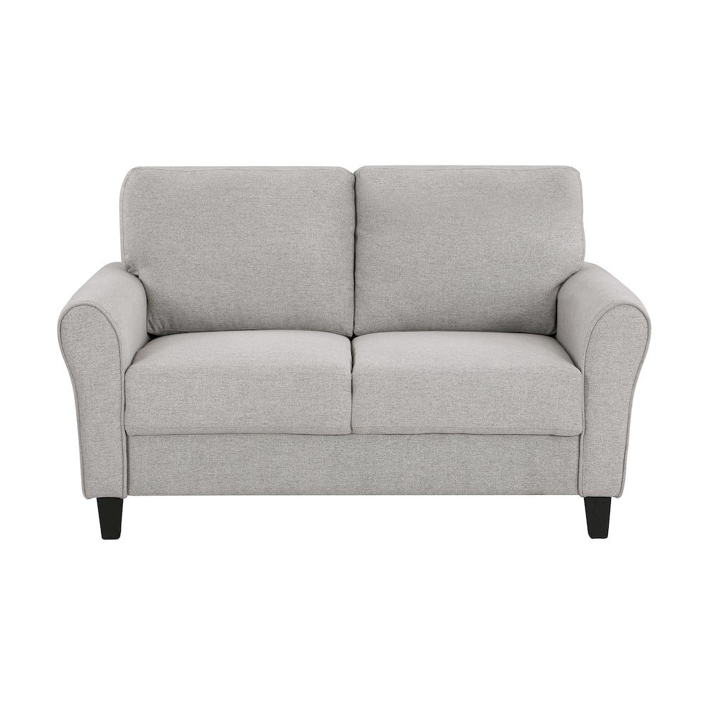 Sand Finished Upholstered Love Seat, Small Loveseat Sofa for Compact Spaces. Picture 5