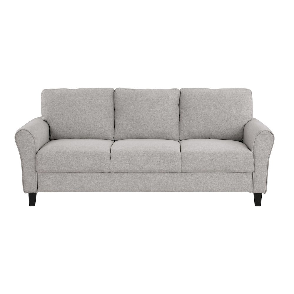 Sand Color Upholstered 3 Seater Couch, Elegant Small Sofa Couch for Living Rooms. Picture 5