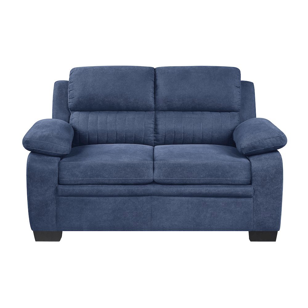 Blue Small Love Seat Couch with Textured Fabric for Living Room. Picture 5