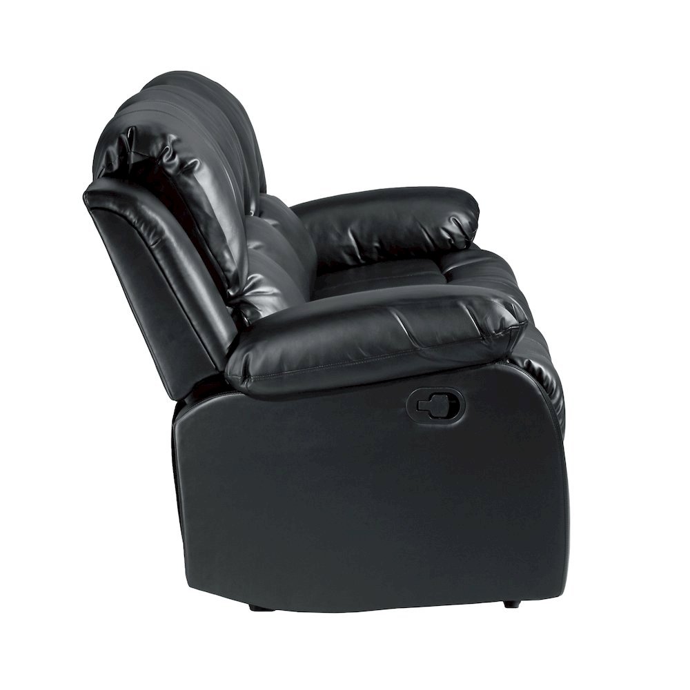 Black Leather Recliner Sofa, Elegant Sofa Recliner for Living Rooms. Picture 8
