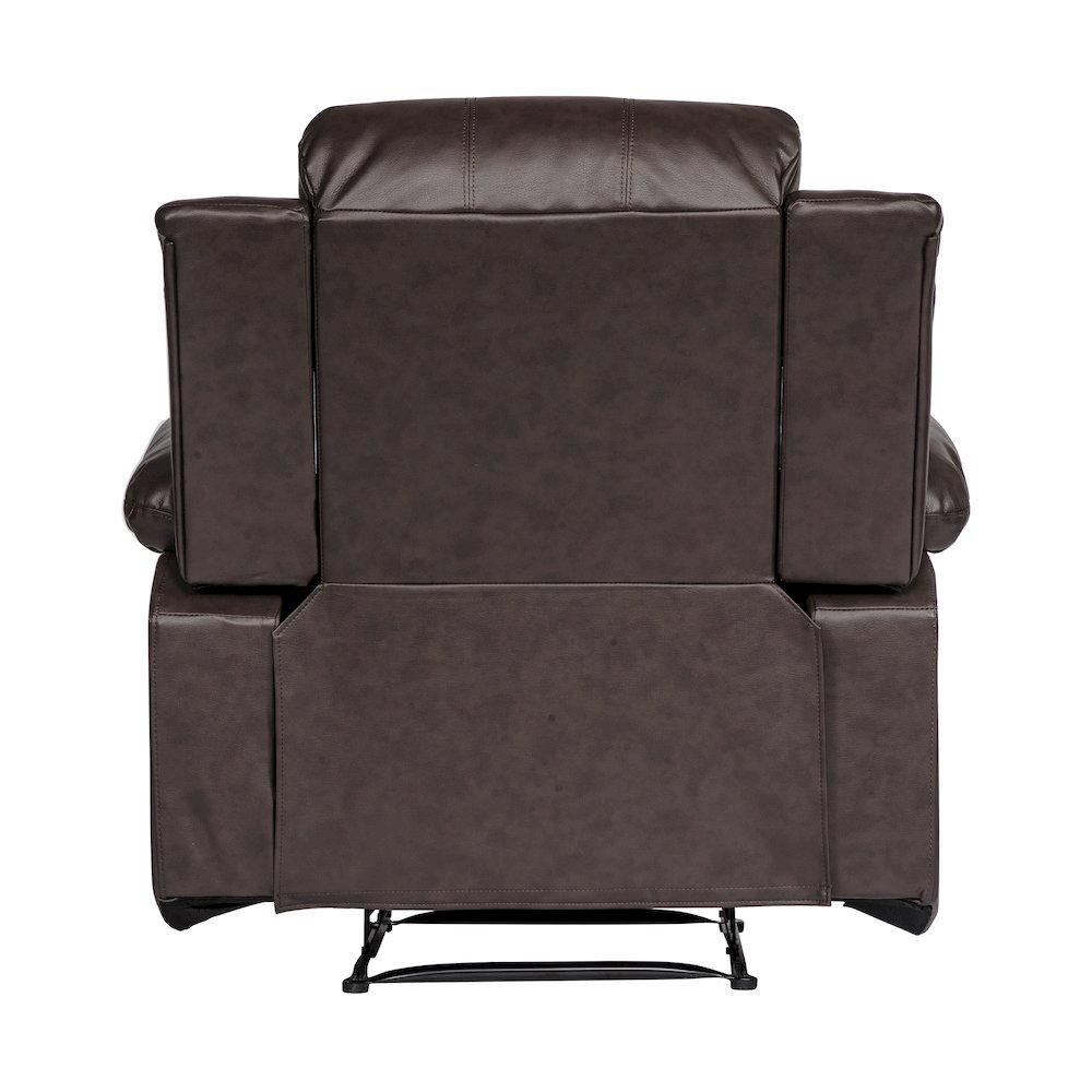 Brown Leather Recliner Chair, Recliner for Compact Living Spaces. Picture 6