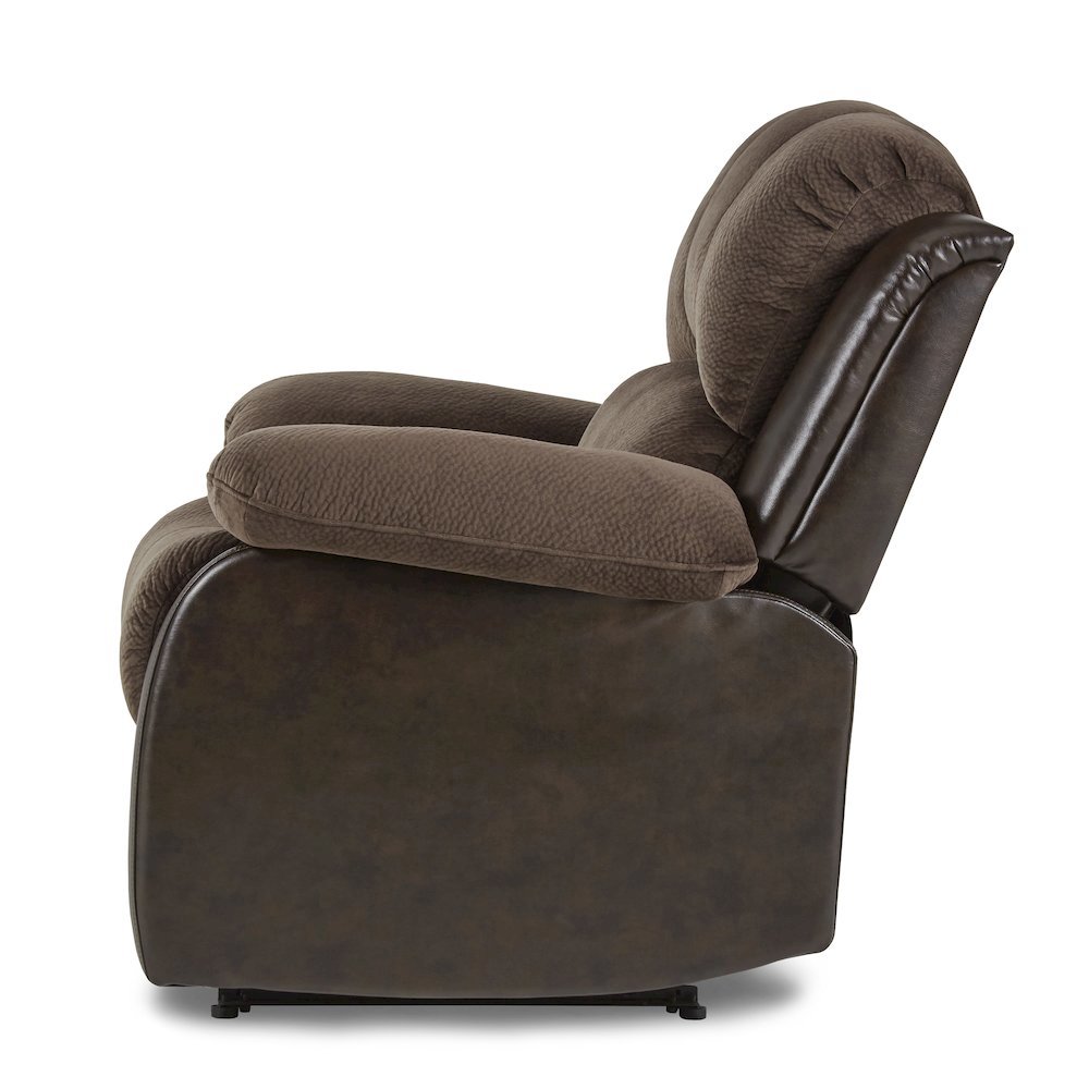 Chocolate Color Fabric Recliner Chair, Plush Manual Recliner for Living Spaces. Picture 5