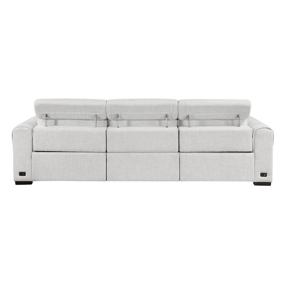 McPherson Chenille Power Double Reclining Sofa in Cloud. Picture 3