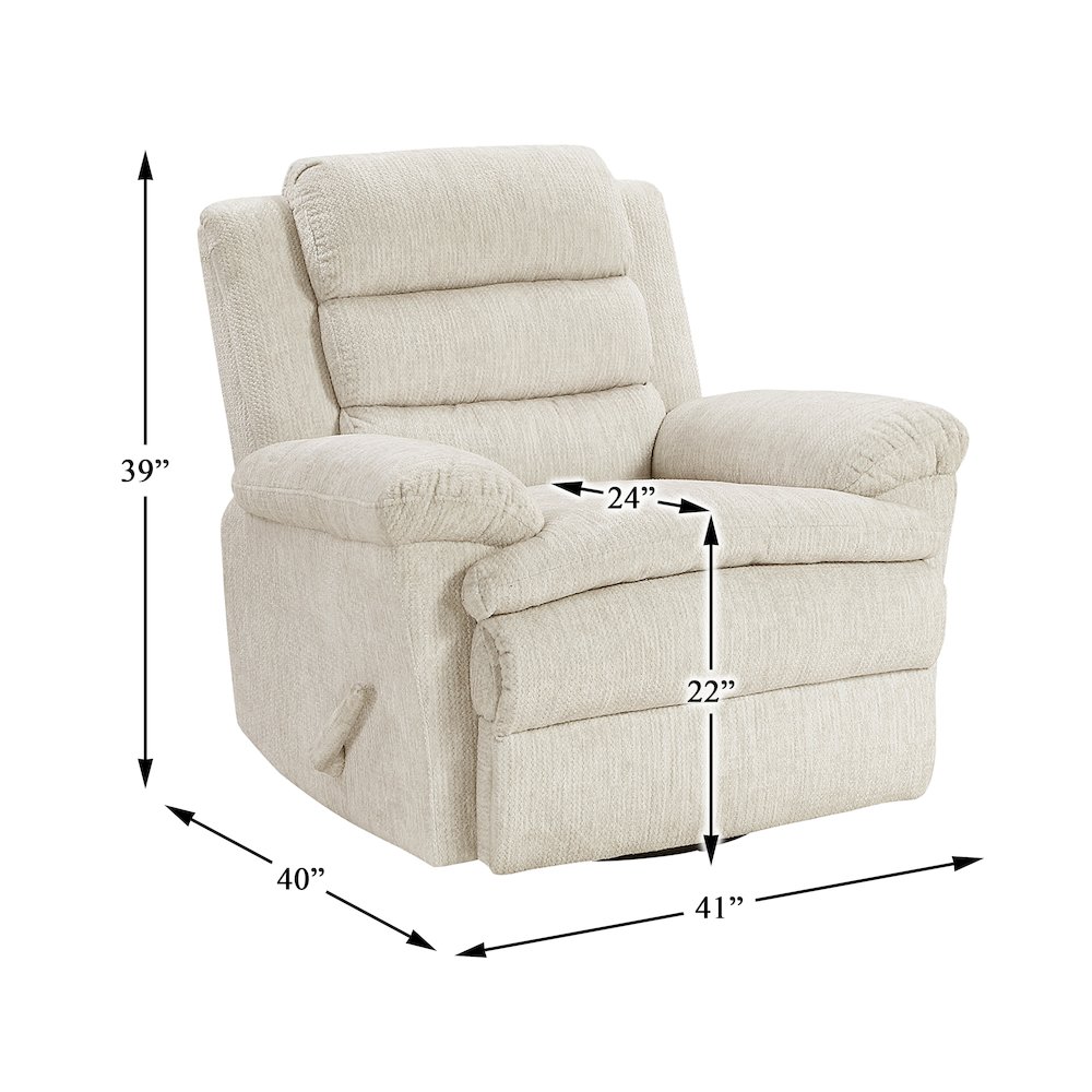 Oxford Microfiber Swivel Glider Reclining Chair in Beige. Picture 5