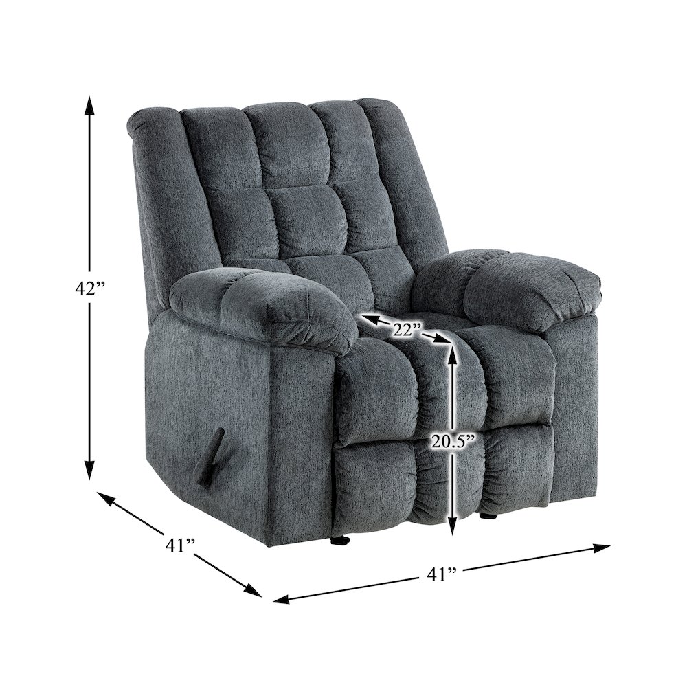Baldwin Chenille Rocker Reclining Chair in Gray. Picture 5
