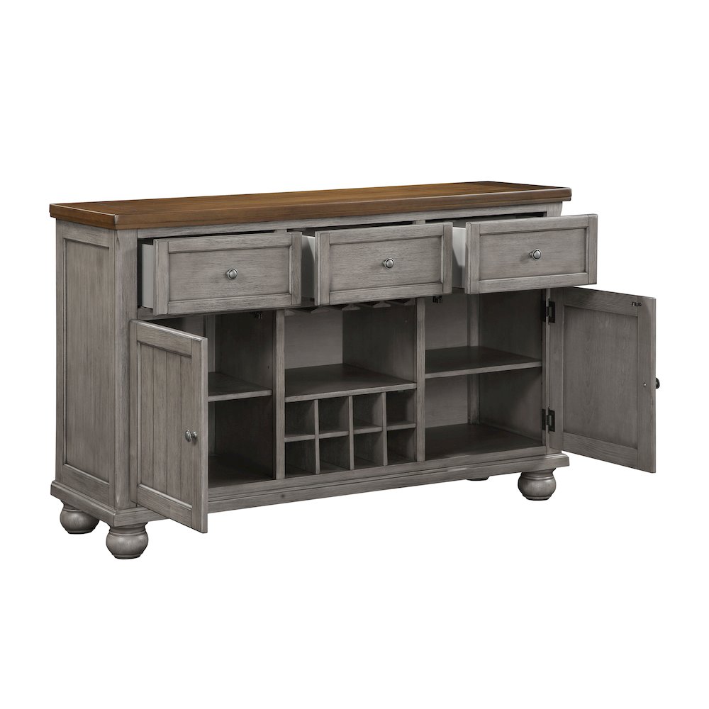 Tigard Acacia Veneer Dining Room Server in Gray. Picture 5