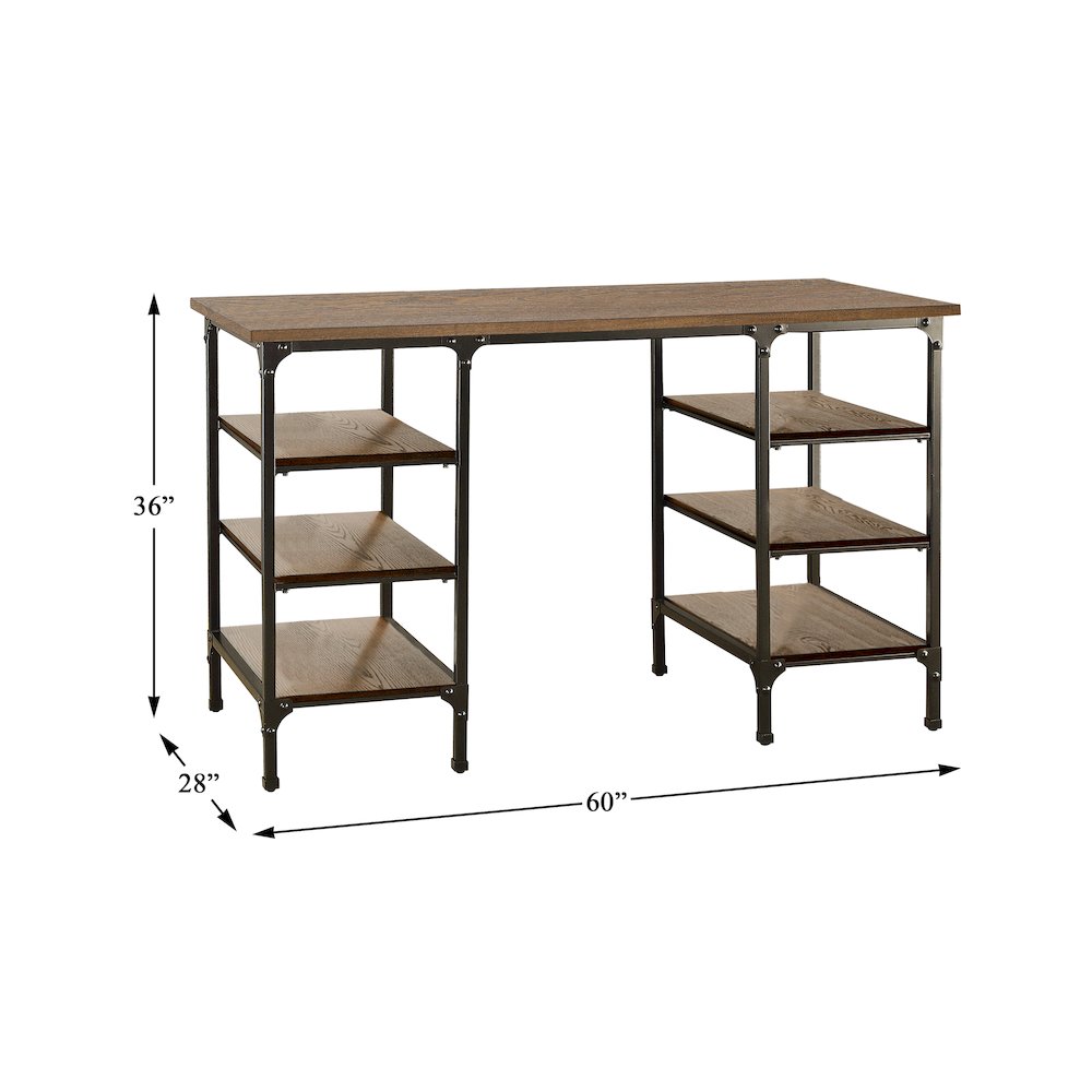 Millwood Pine Counter Height Writing Desk in  2-Tone Finish. Picture 4
