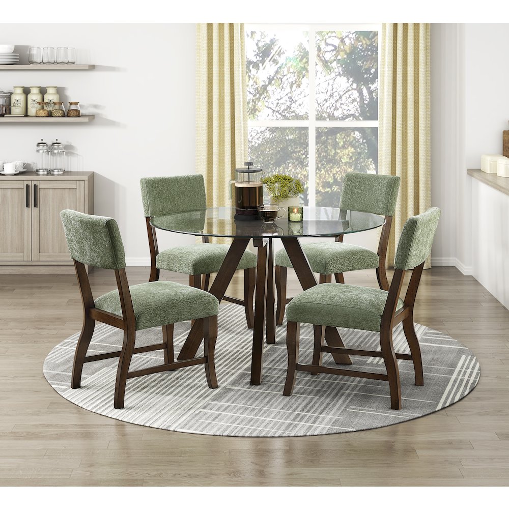 Aiden Chenille Side Chair in Olive. Picture 2