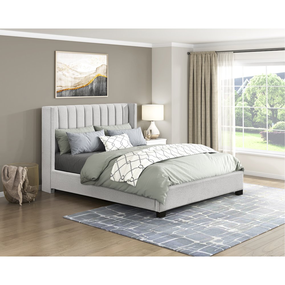 Emerson Textured Queen Bed in a Box in Beige. Picture 5