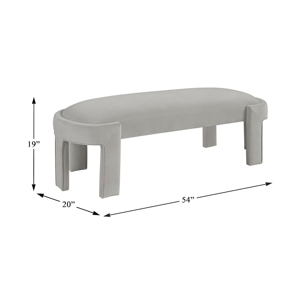 Flux Velvet Bench in Taupe. Picture 4