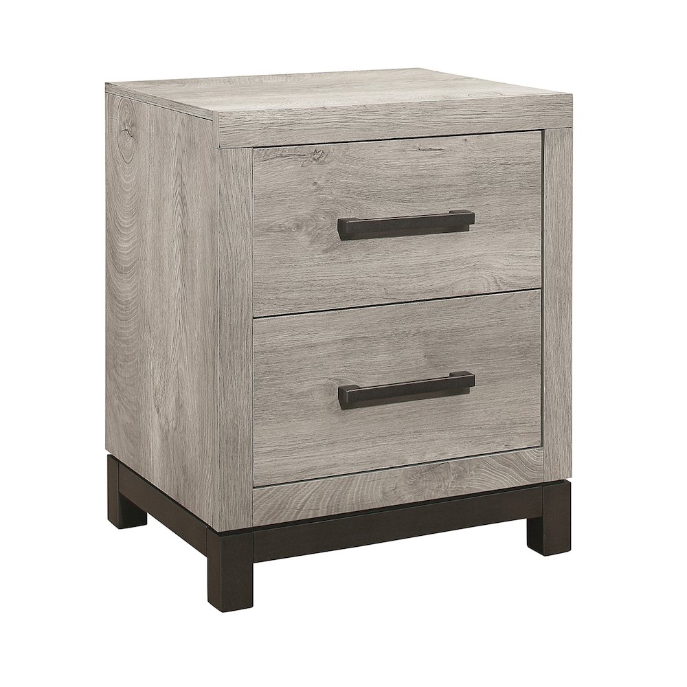 Zephyr Rubberwood Nightstand in Light Gray. Picture 1