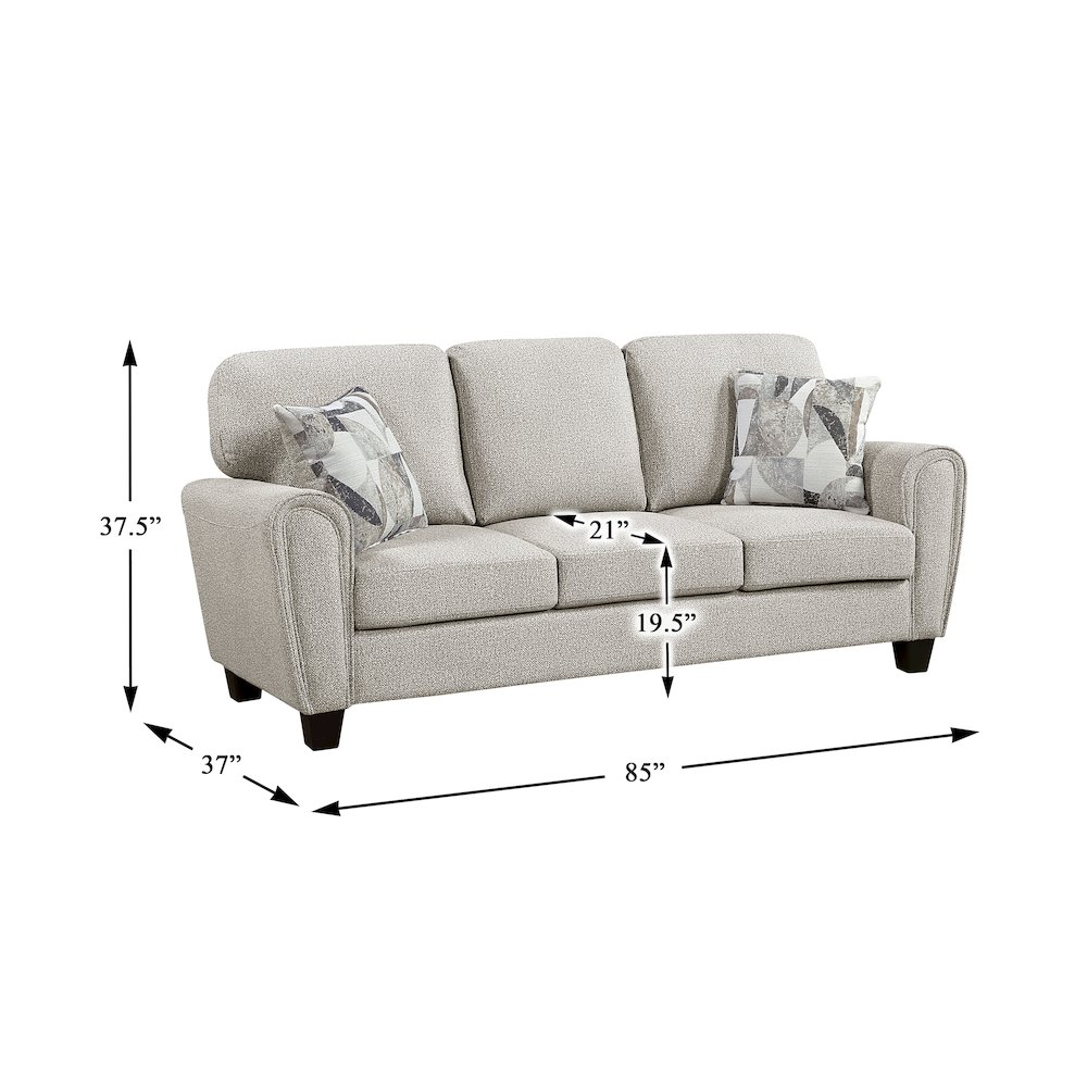 Lemond Chenille Sofa in Gray. Picture 5