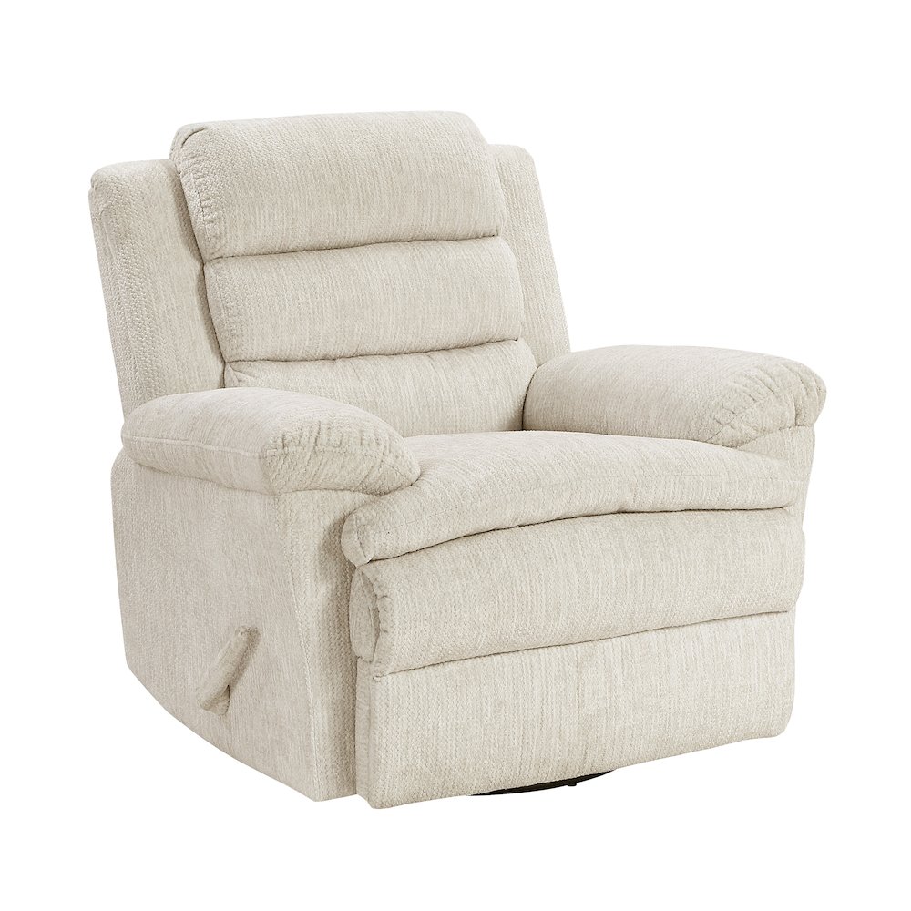 Oxford Microfiber Swivel Glider Reclining Chair in Beige. Picture 1