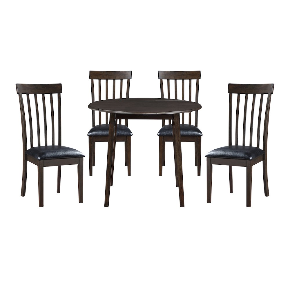 Rutland Asian Hardwood 5-Piece Dining Set in Espresso. Picture 3