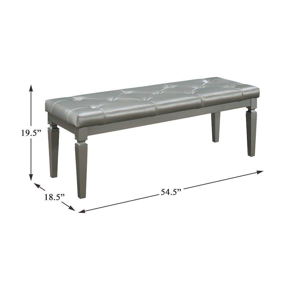 Allura Rubberwood Bench in Silver. Picture 3
