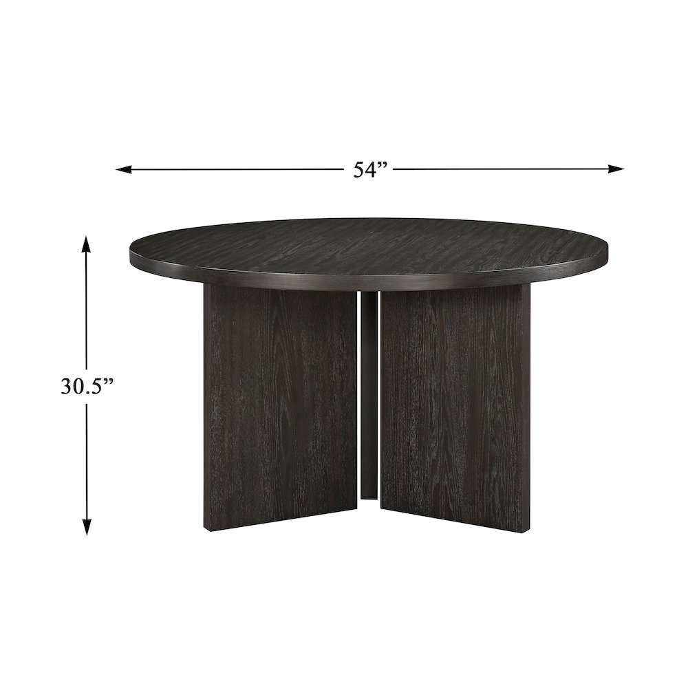 Marais Asian Hardwood Dining Round Table in Ebony. Picture 4