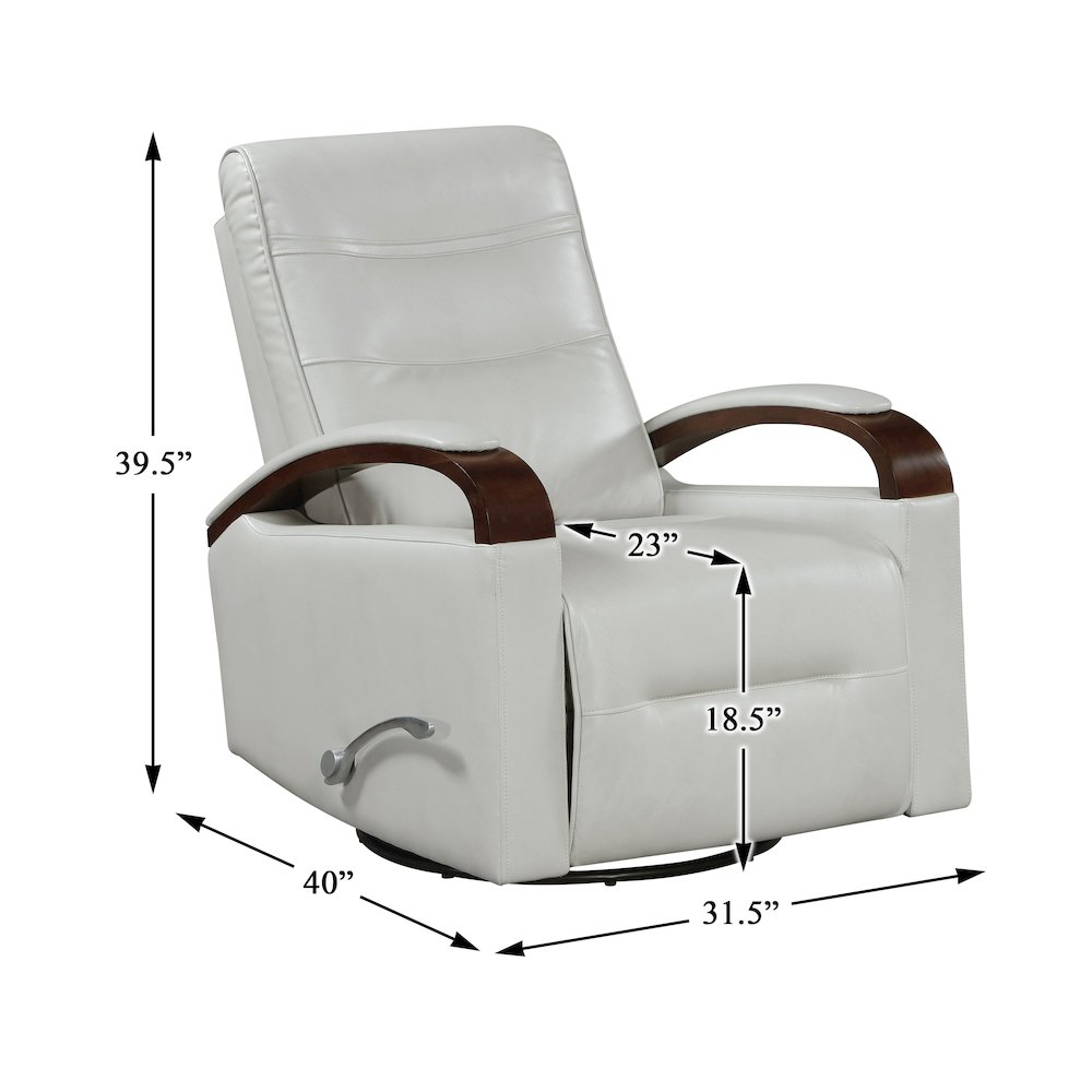 Margot Faux Leather Swivel Glider Reclining Chair in Smoke. Picture 5