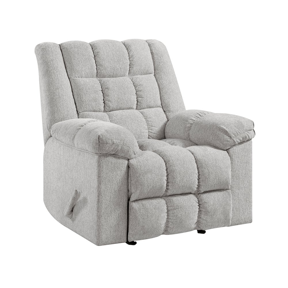 Baldwin Chenille Rocker Reclining Chair in Light Gray. Picture 1