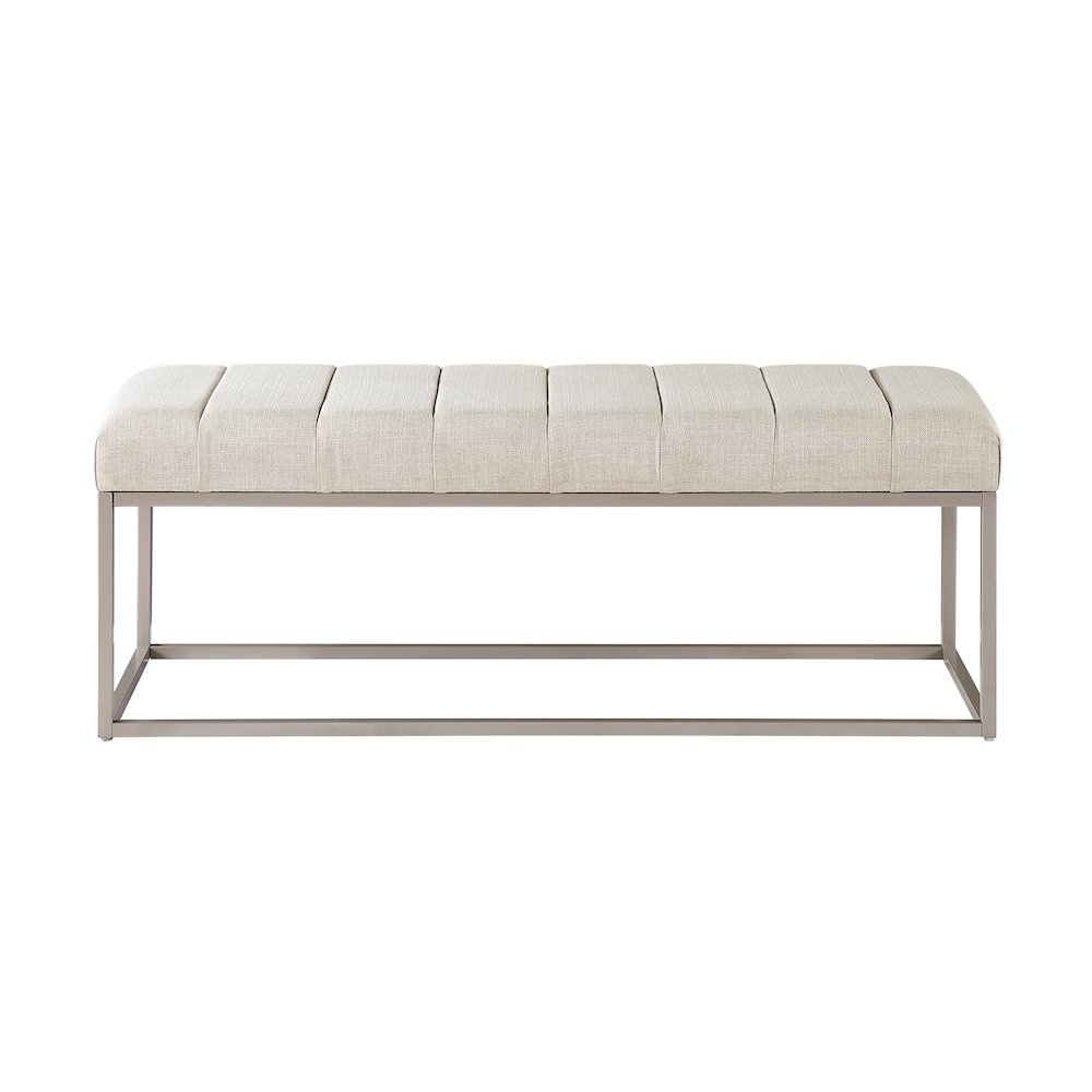 Wendell Textured Bench in Beige. Picture 3