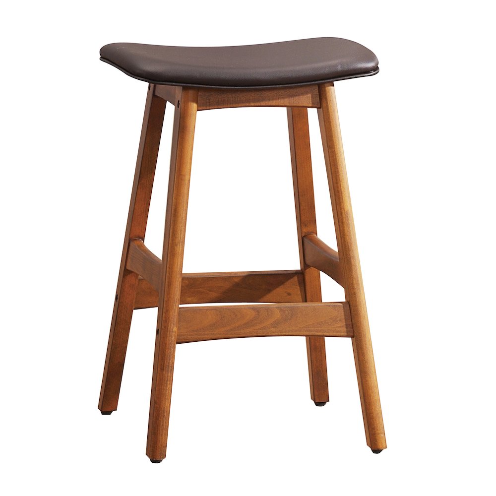 Ride Walnut Counter Height Stool, Set of 2 in Matt Brown. Picture 1