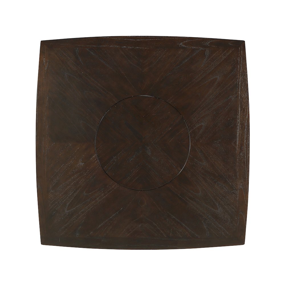 Balin Wood Counter Height Table with Lazy Susan in Dark brown. Picture 5