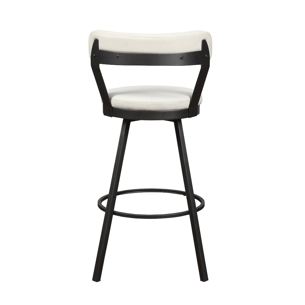 Appert Metal Swivel Pub Height Chair,  set of 2 in White. Picture 3