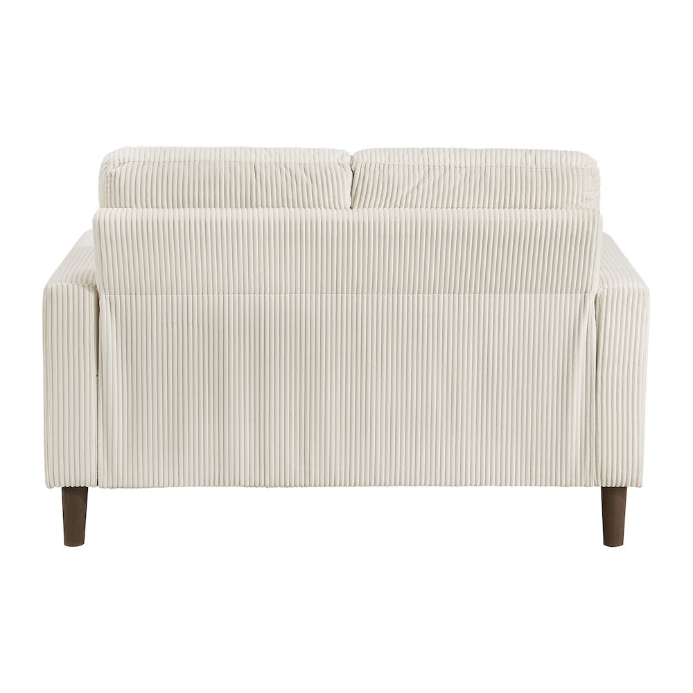 Crandall Corduroy Love Seat in Beige. Picture 4