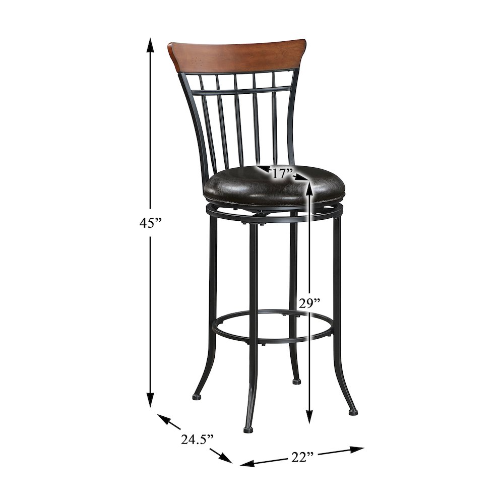 Ira Faux Leather Swivel Pub Height Chair in Brown. Picture 6