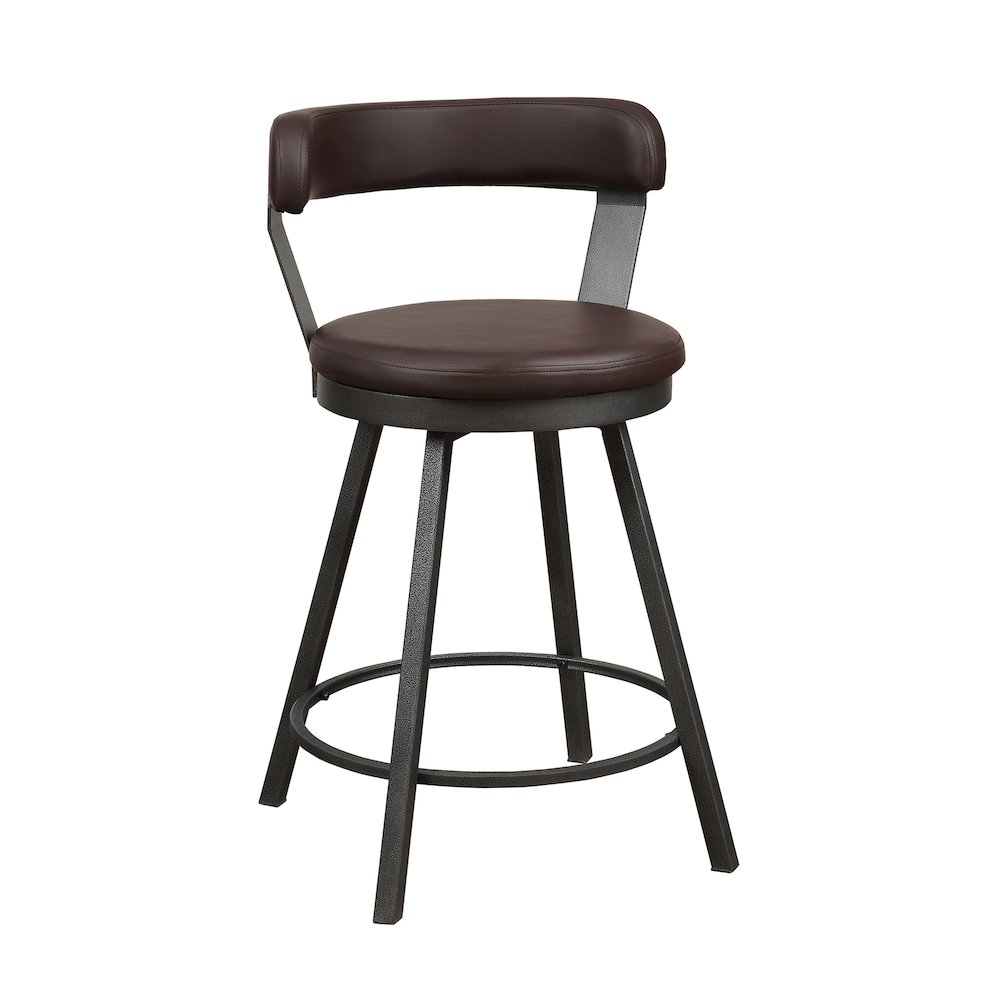 Appert Metal Swivel Counter Height Chair, set of 2 in Brown. Picture 1