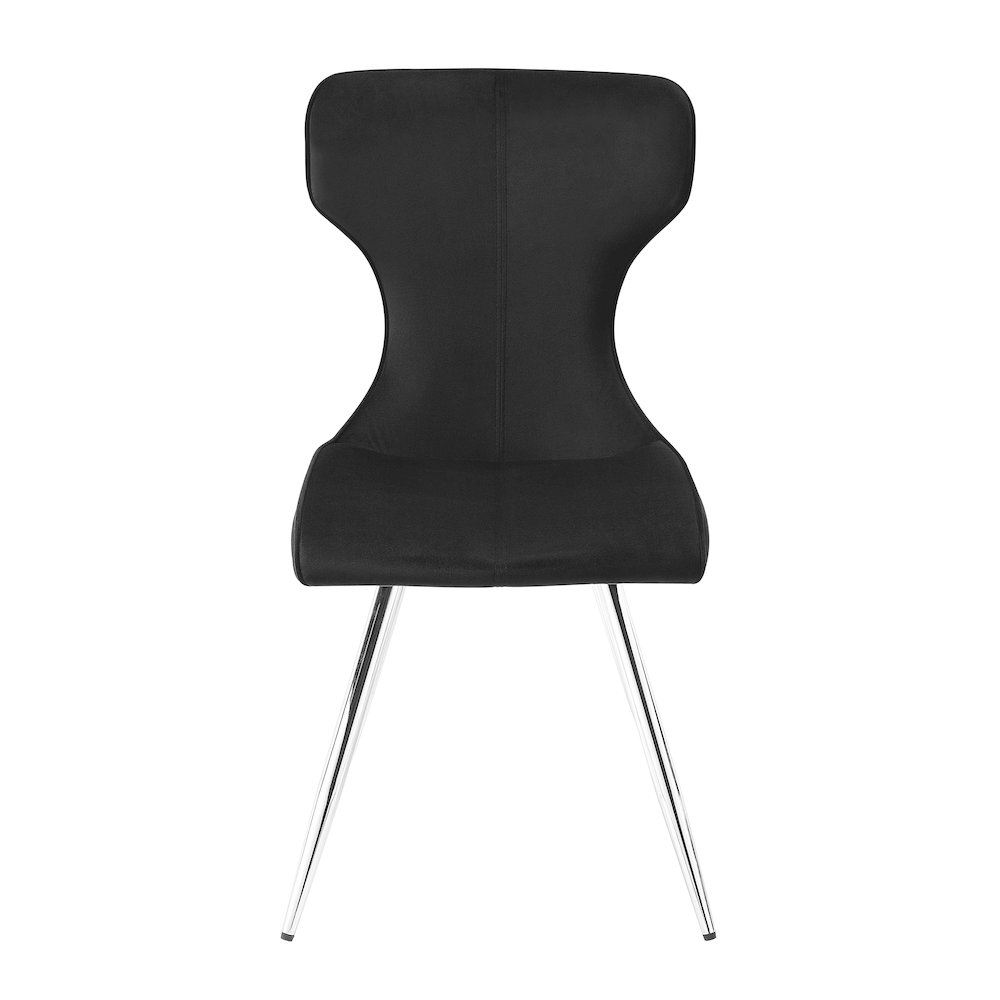 Topeka Velvet Dining Side Chair, Set of 2 in Black. Picture 4
