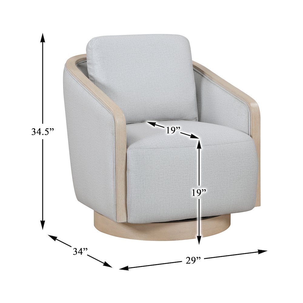 Hugo Textured Swivel Chair in Gray. Picture 5