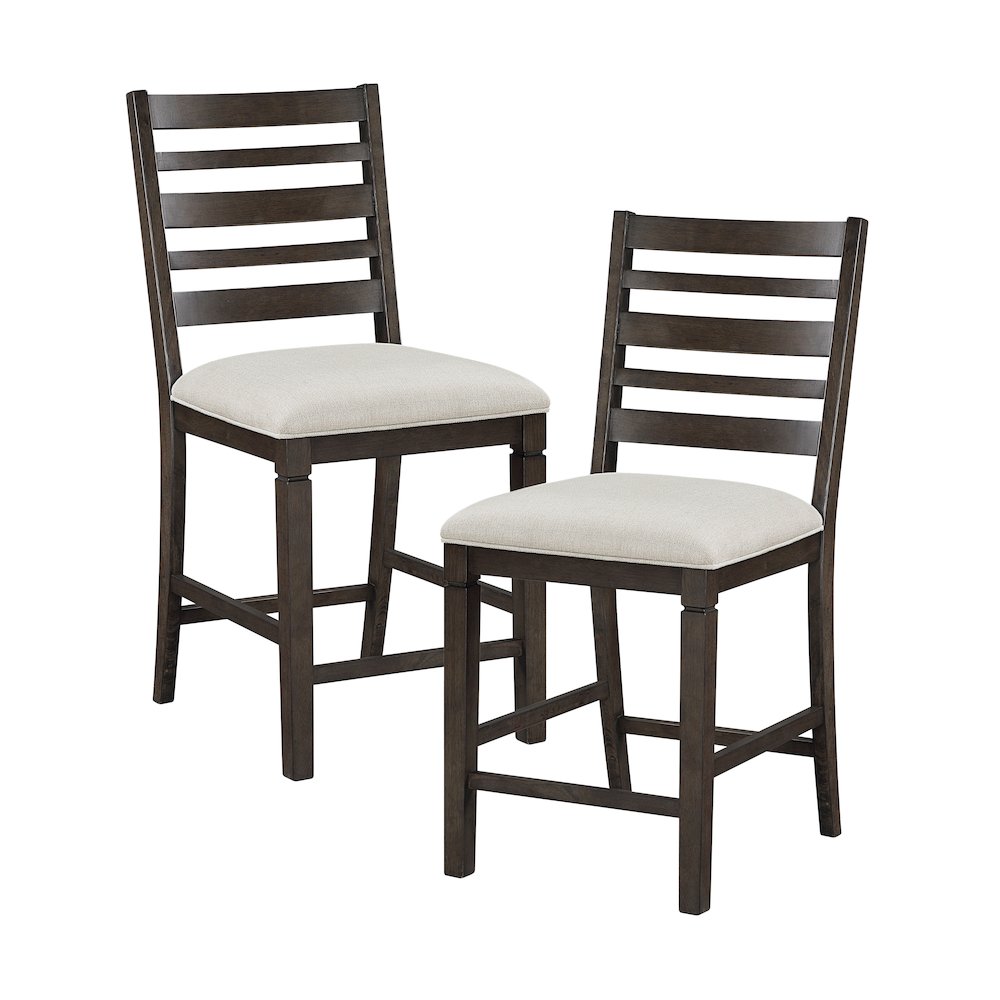 Victoria Asian Hardwood Counter Height Chair, Set of 2 in Dark Espresso. Picture 1