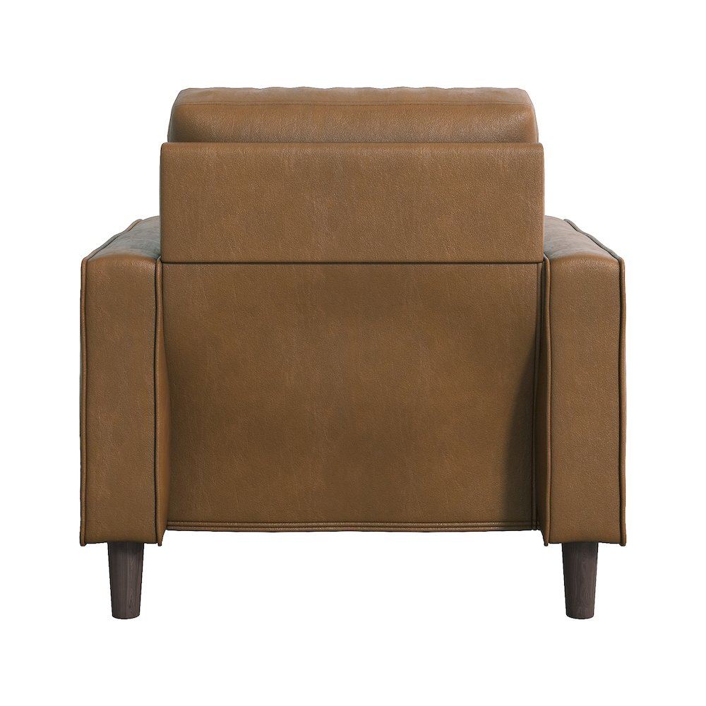 Malcolm Faux Leather Arm Chair In Brown. Picture 3