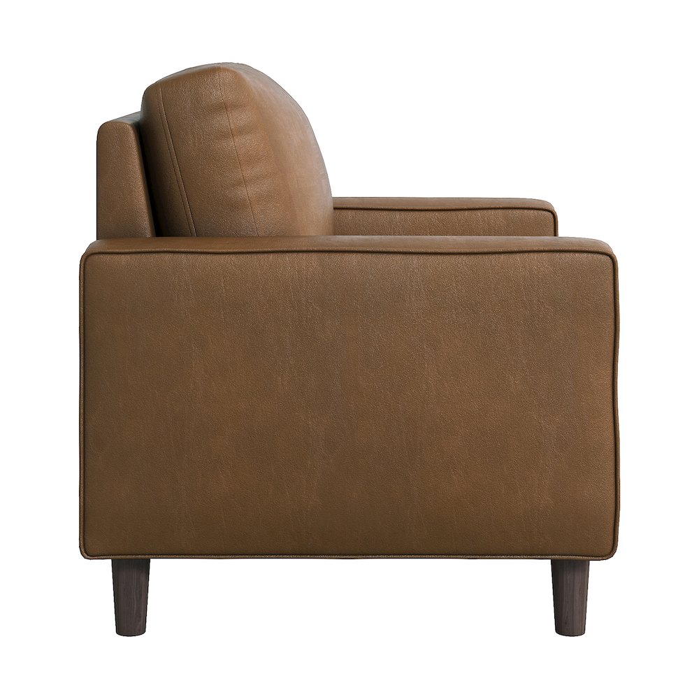 Malcolm Faux Leather Arm Chair In Brown. Picture 5