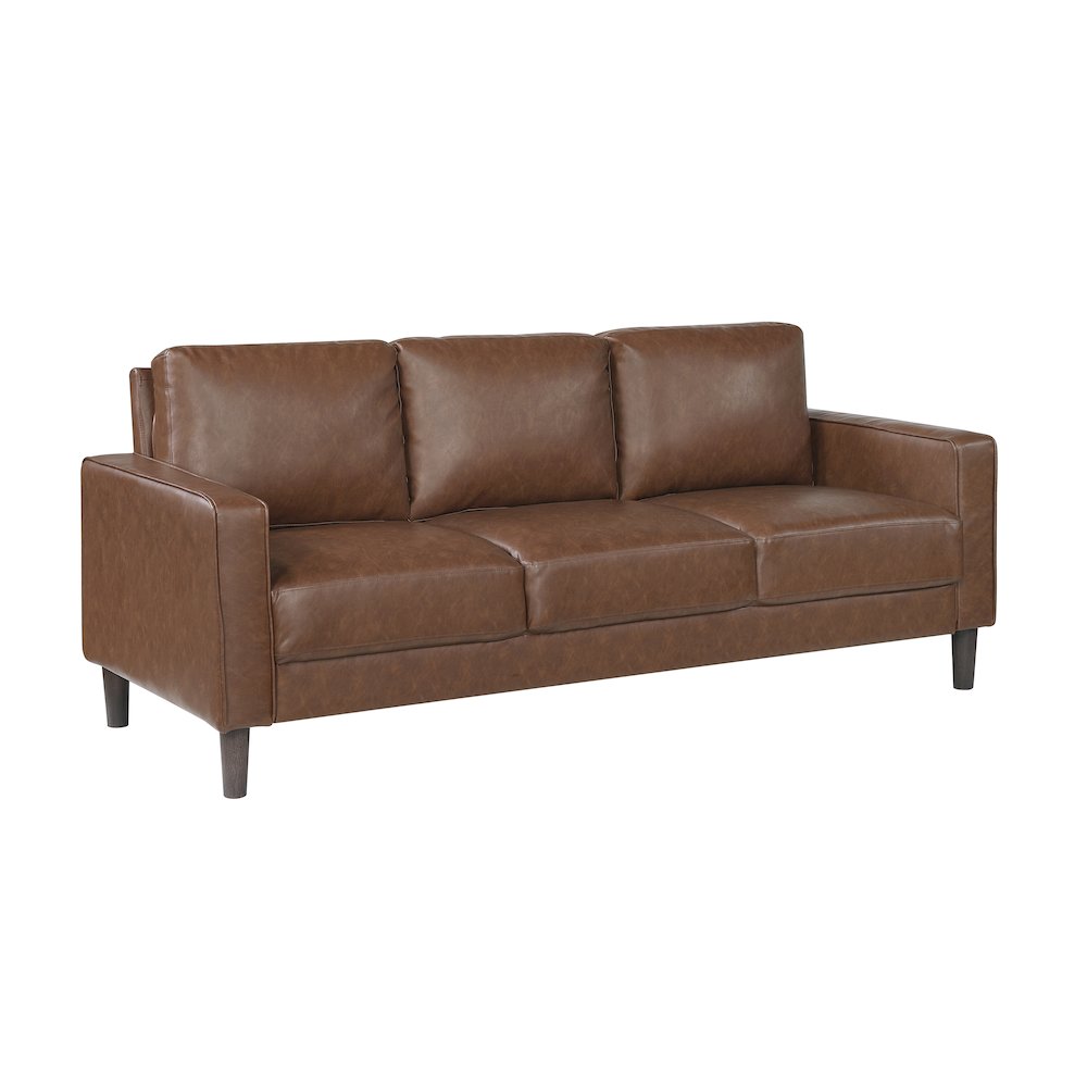 Lexicon Malcolm Faux leather Sofa in Chocolate. Picture 1